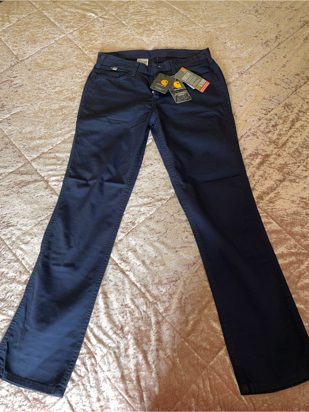 Carhartt Women’s Rugged Flex Canvas Pant Original Fit Flame-Resistant DARK BLUE